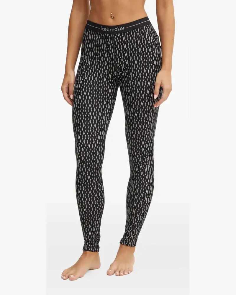 Icebreaker Leggings mit geometrischem Muster - Schwarz Schwarz