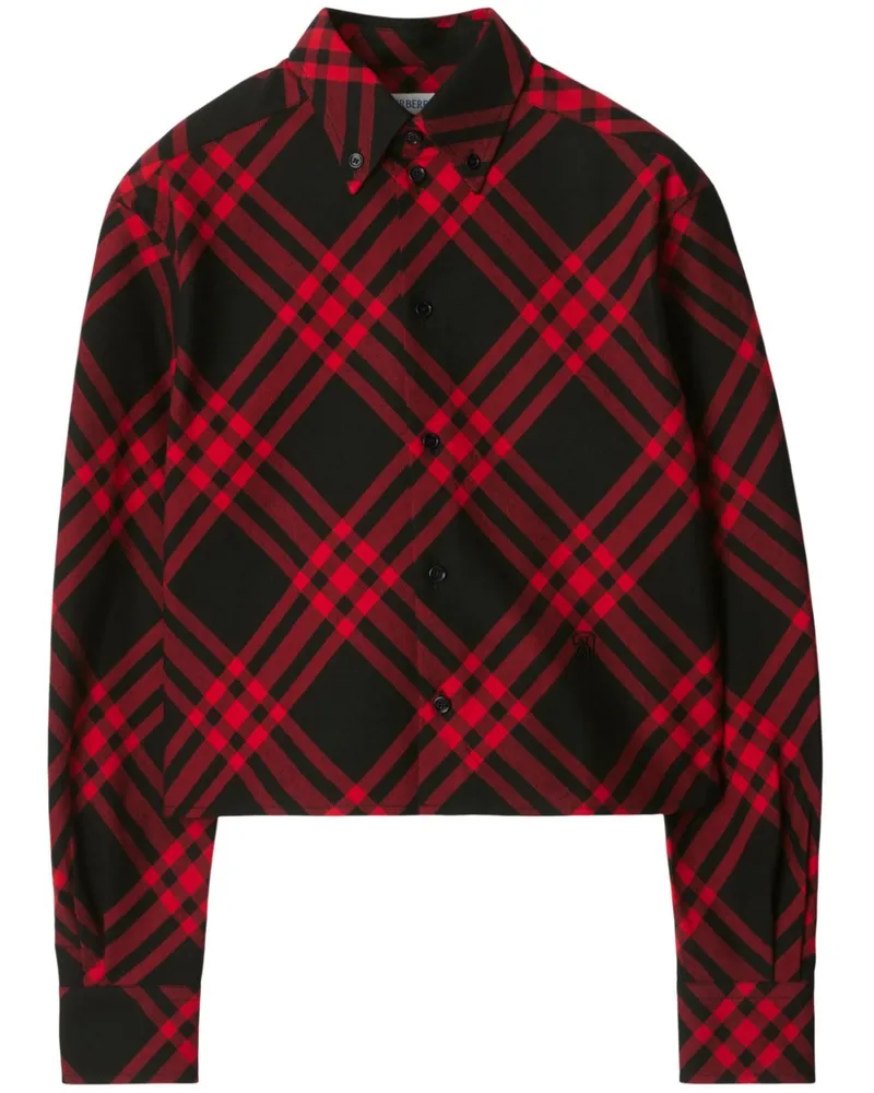 Burberry Kariertes Cropped-Hemd - Rot Rot