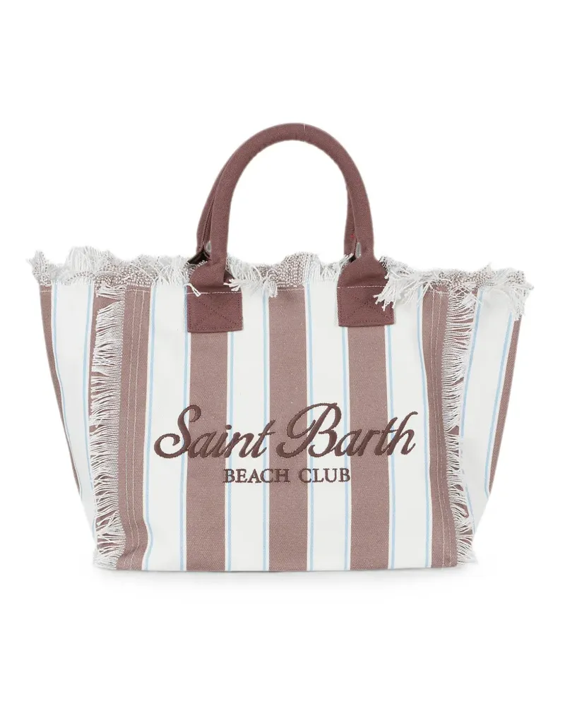 MC2 Saint Barth Vanity striped frayed tote bag - Braun Braun