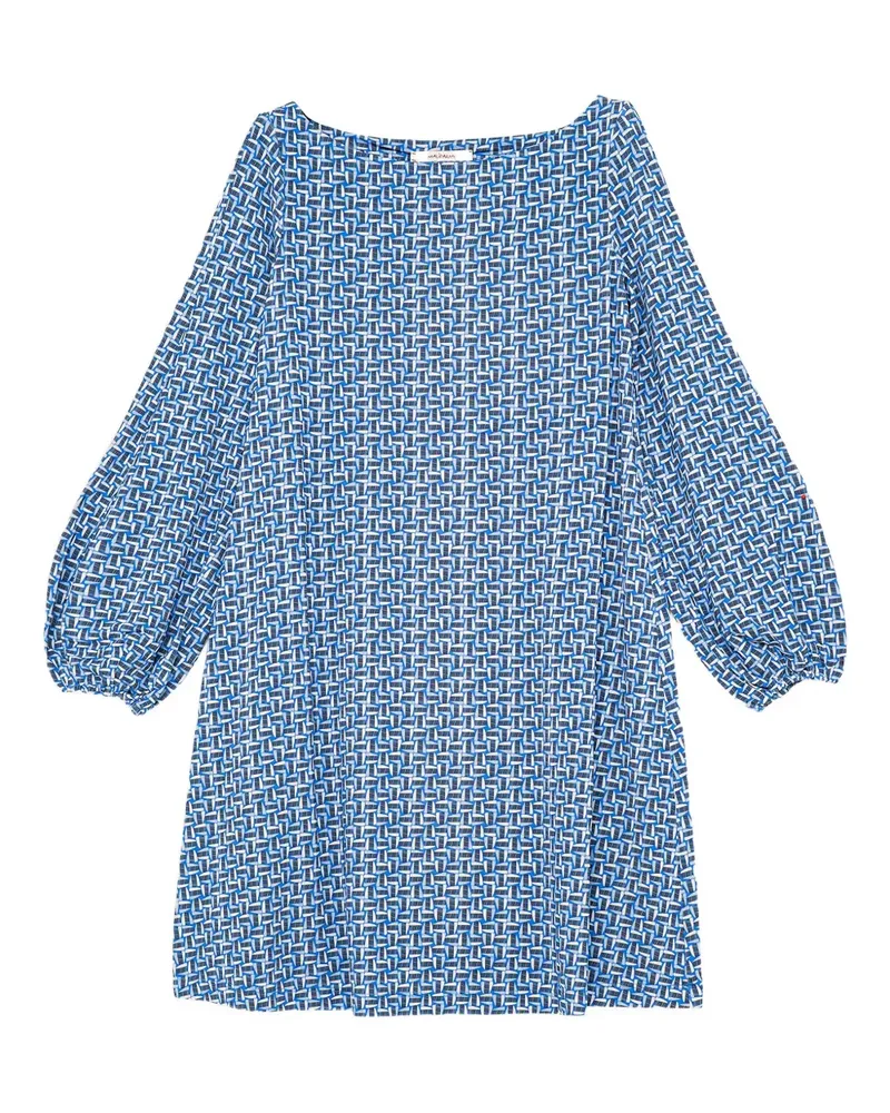 Maliparmi geometric-print puff-sleeve dress - Blau Blau