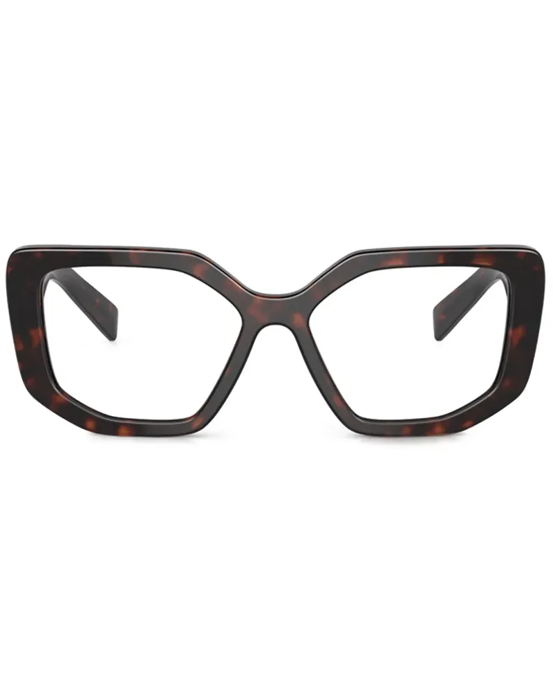 Prada Brille mit Logo-Print - Braun Braun