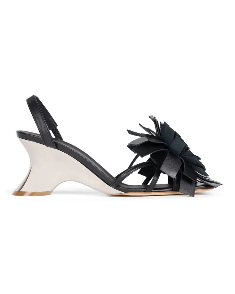 A.W.A.K.E. Linda pom-pom leather sandals - Schwarz Schwarz