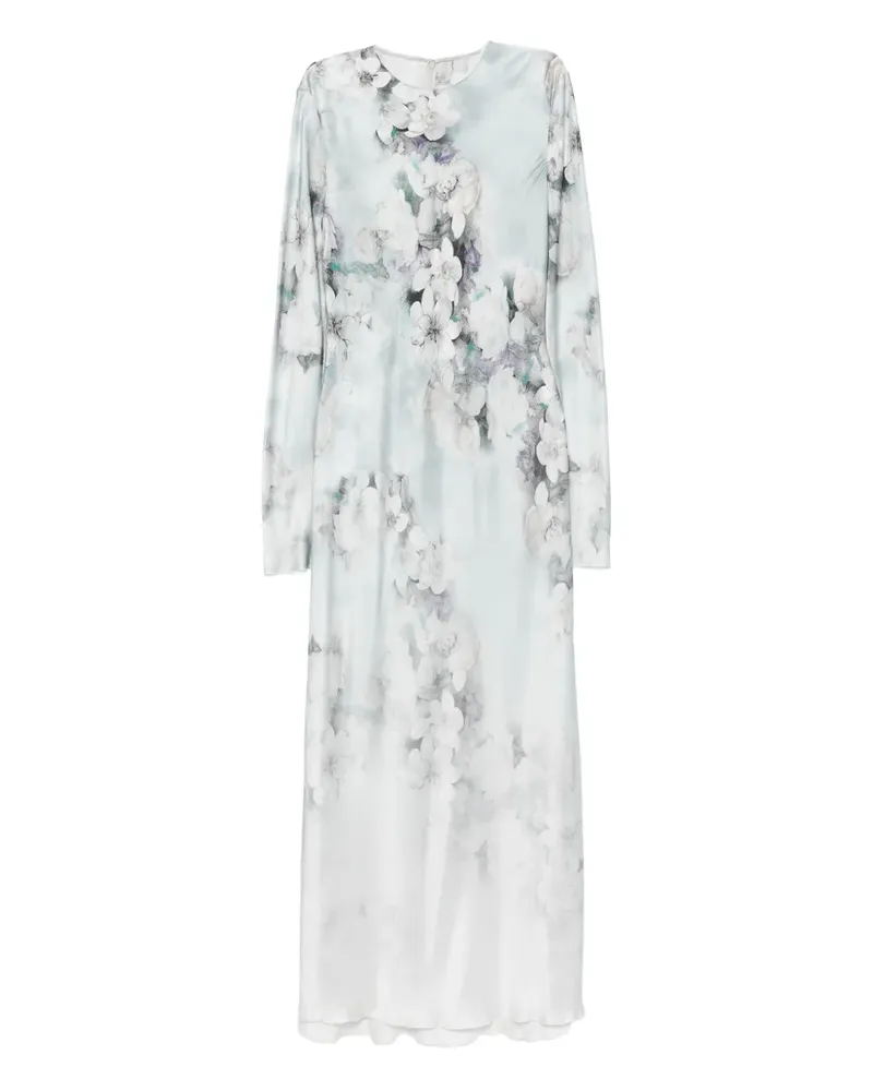 Alberta Ferretti Kleid mit Blumen-Print - Blau Blau