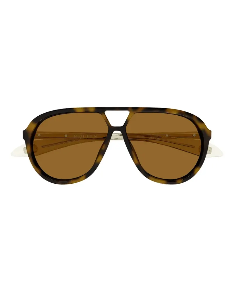 Alexander McQueen Pilotenbrille in Schildpattoptik - Braun Braun