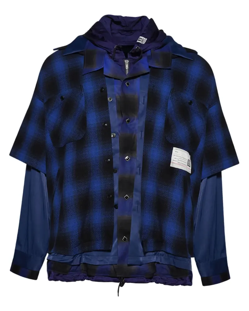 MIHARAYASUHIRO Kariertes Hemd im Layering-Look - Blau Blau