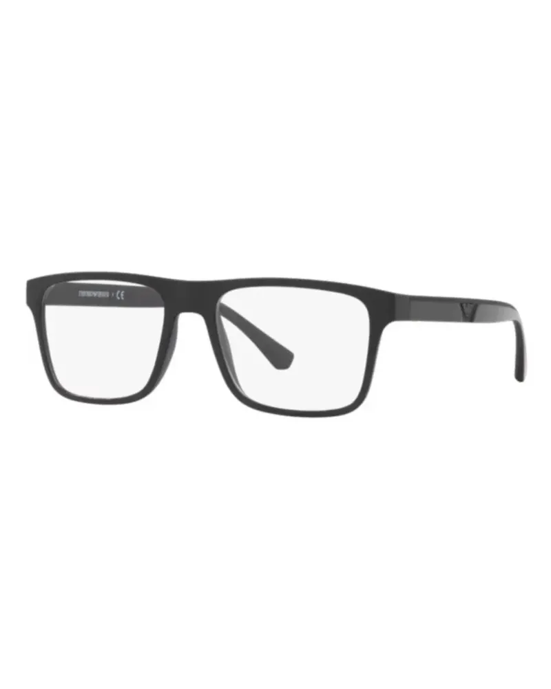 Emporio Armani Brille mit eckigem Gestell - Schwarz Schwarz