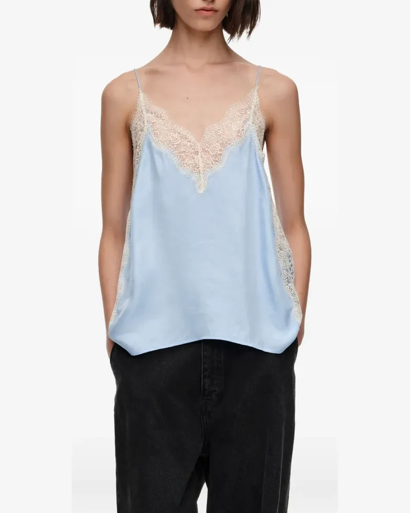 BIMBA Y LOLA Satintop mit Spitze - Blau Blau