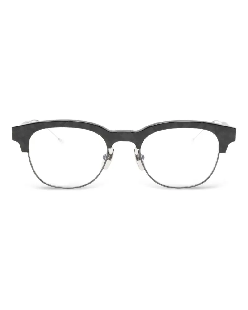 Thom Browne Brille mit rundem Gestell - Schwarz Schwarz