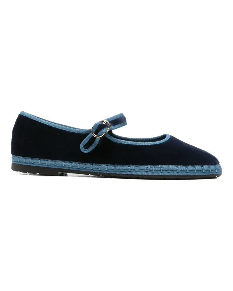 FLABELUS Montague velvet ballet flats - Blau Blau
