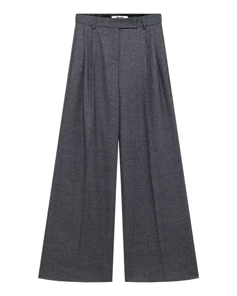 MSGM Karierte Hose mit Falten - Grau Grau