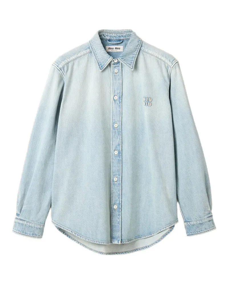 Miu Miu Ausgeblichenes Jeanshemd - Blau Blau