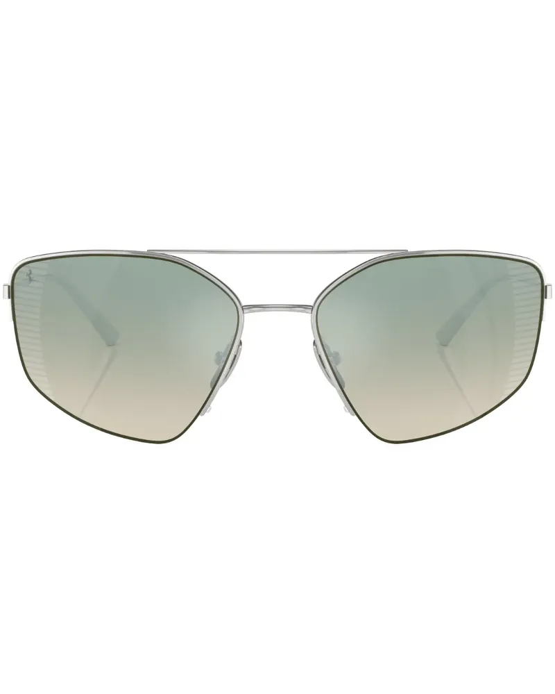 Ferrari Brille mit geometrischem Gestell - Silber Silber