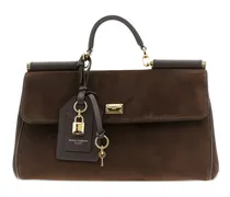 My Sicily Wildleder-Tote Bag mit Schloss - Braun