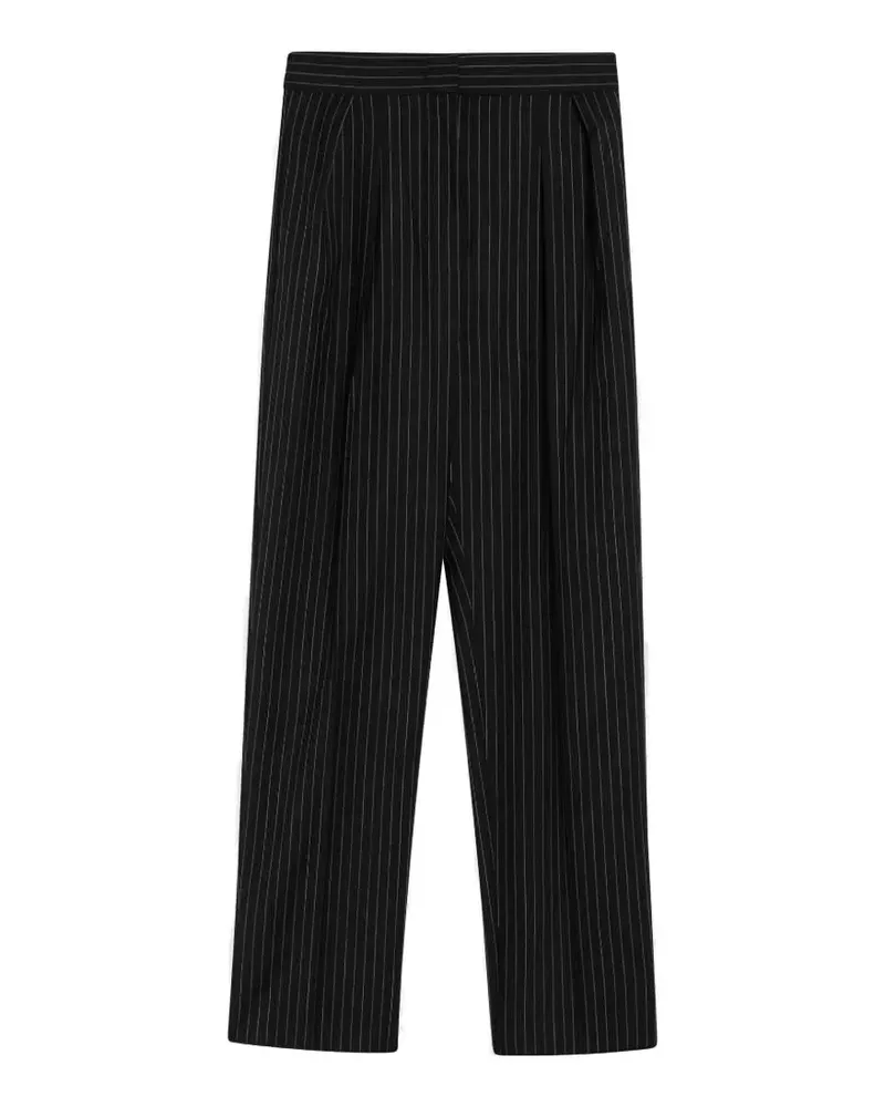 Max Mara pinstripe-pattern pleated straight trousers - Schwarz Schwarz