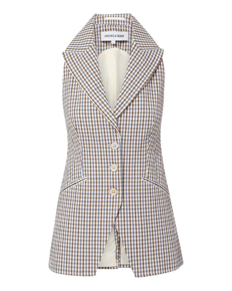 Veronica Beard Costa gingham waistcoat - Blau Blau