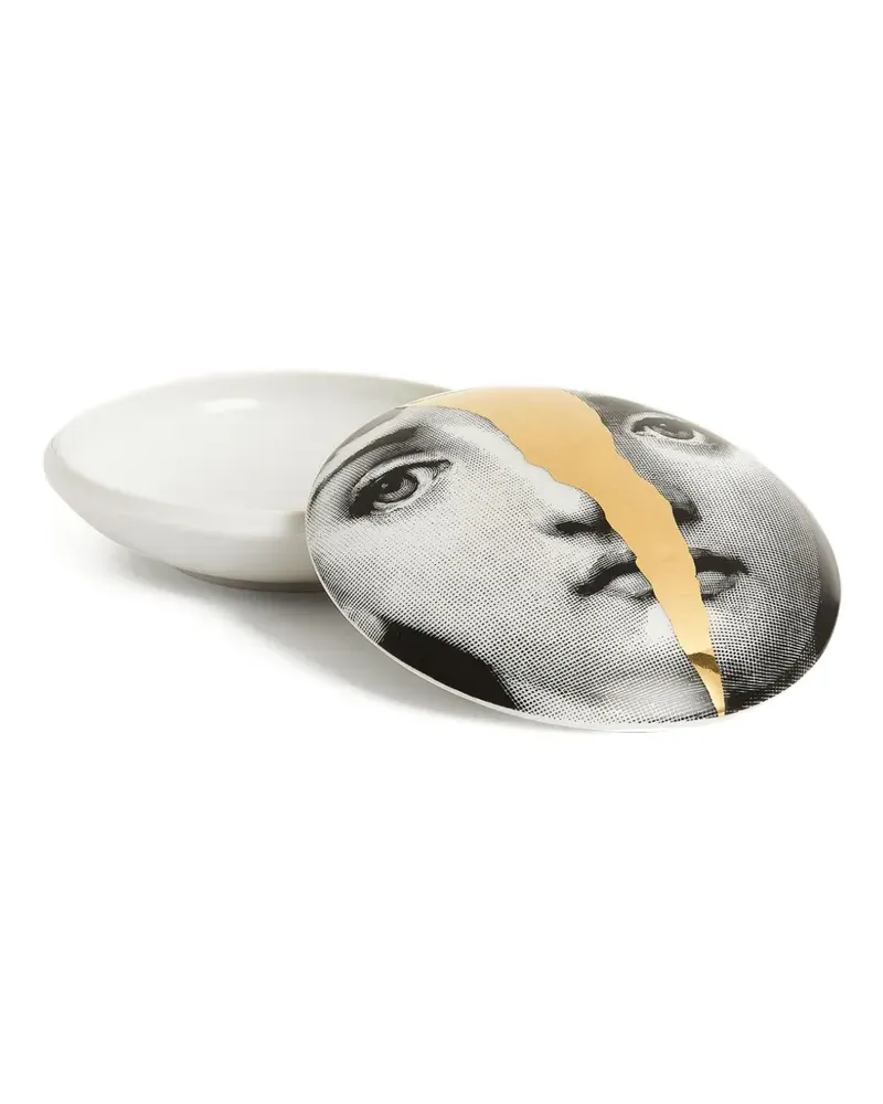Fornasetti Schale mit Gesicht-Print - Schwarz Schwarz