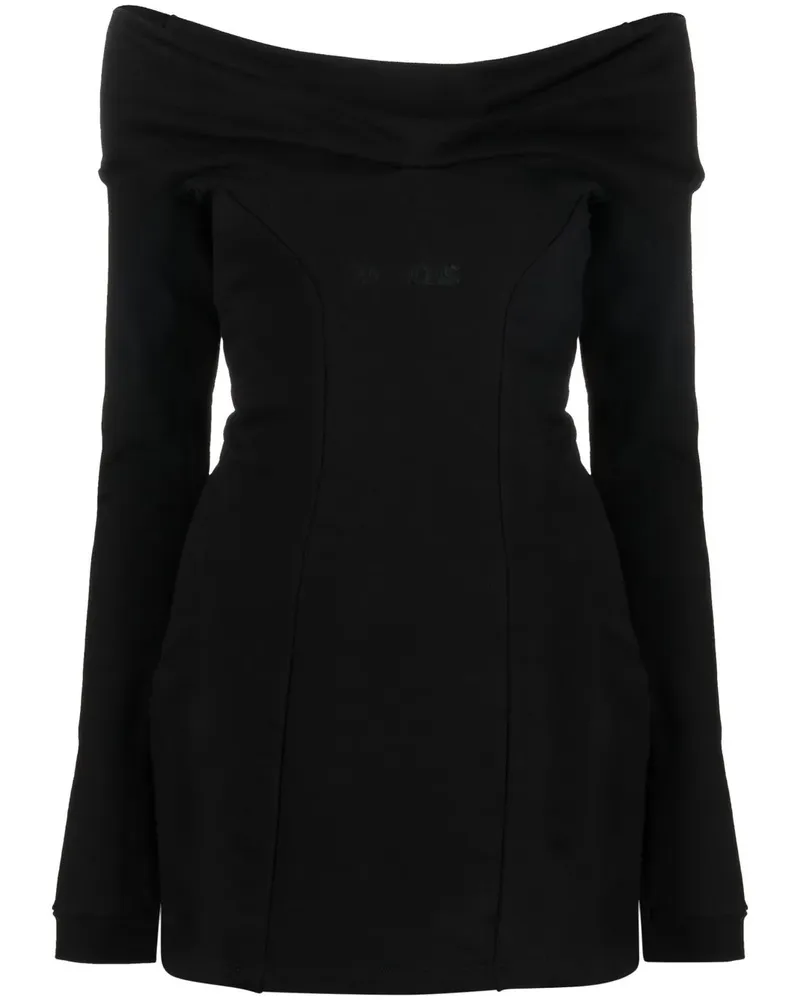 GCDS Schulterfreies Minikleid - Schwarz Schwarz
