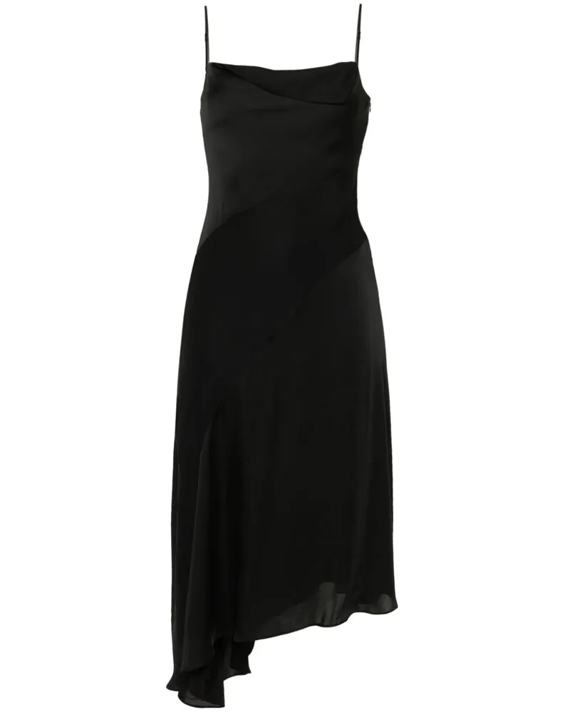 AllSaints Una Midikleid aus Satin - Schwarz Schwarz
