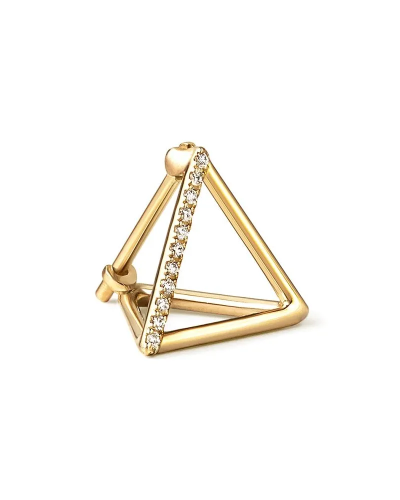 SHIHARA Dreieckiger Ohrring mit Diamanten - Metallic Metallic