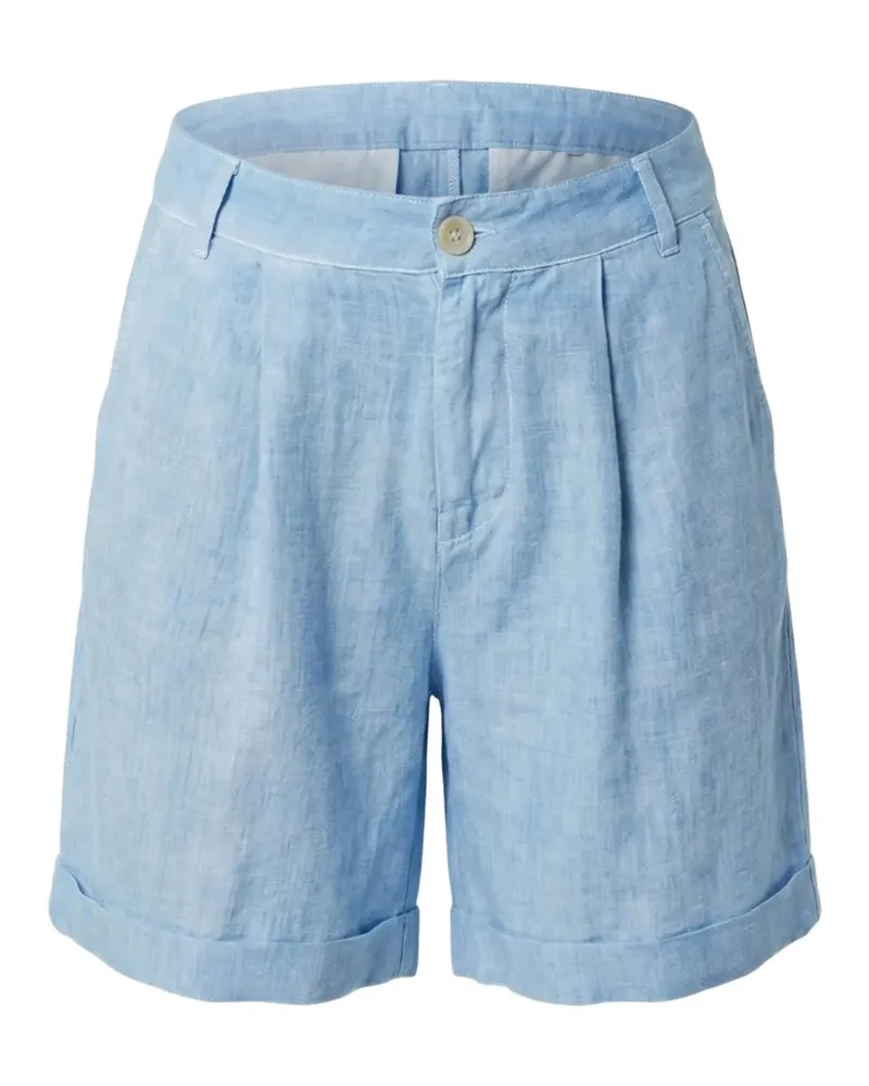 120% Lino pleated turn-up shorts - Blau Blau