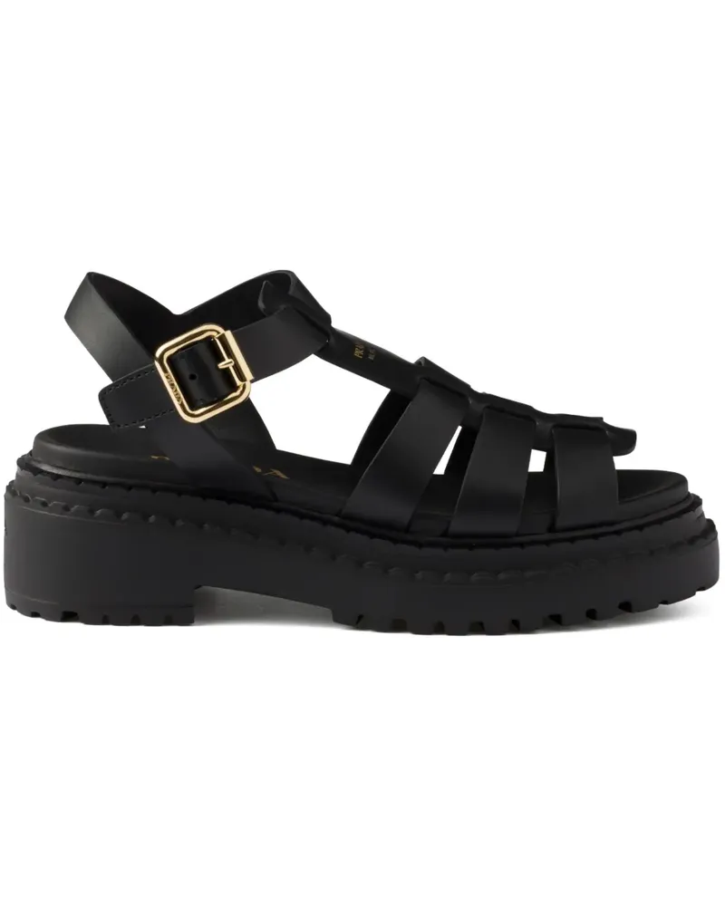 Prada Fisherman-Sandalen - Schwarz Schwarz