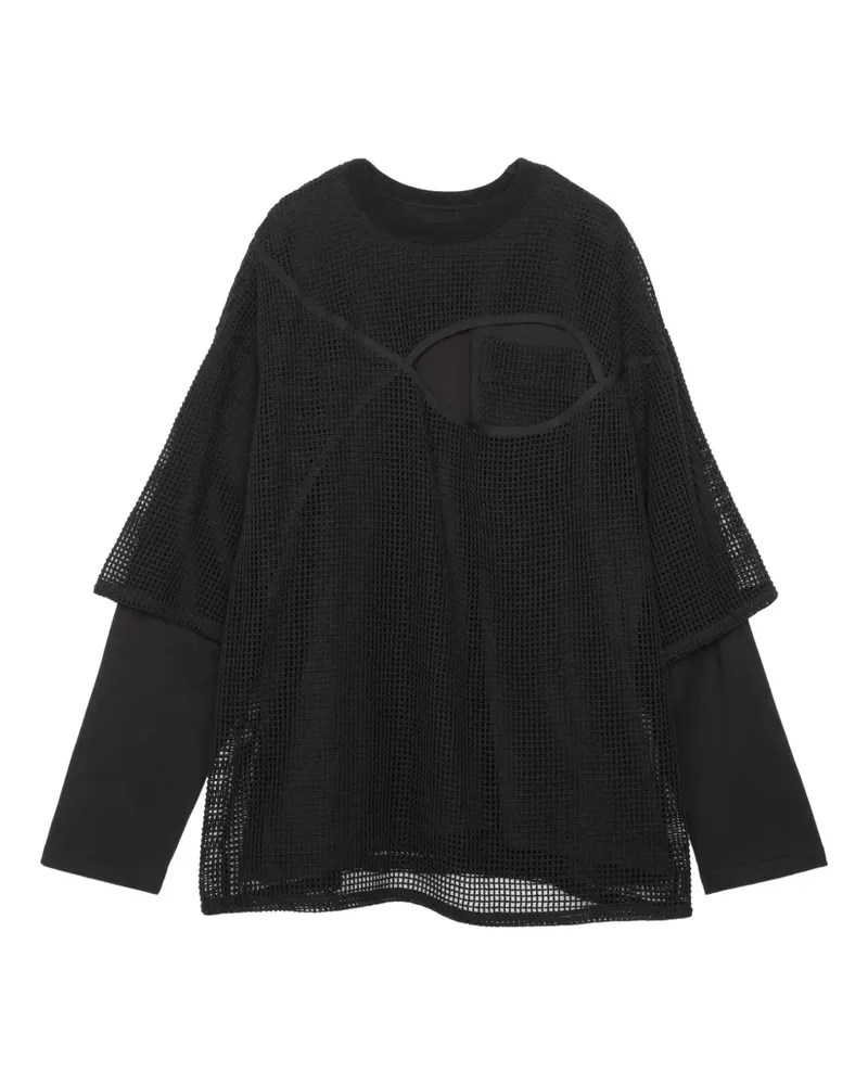 Yoshio Kubo T-Shirt im Layering-Look - Schwarz Schwarz