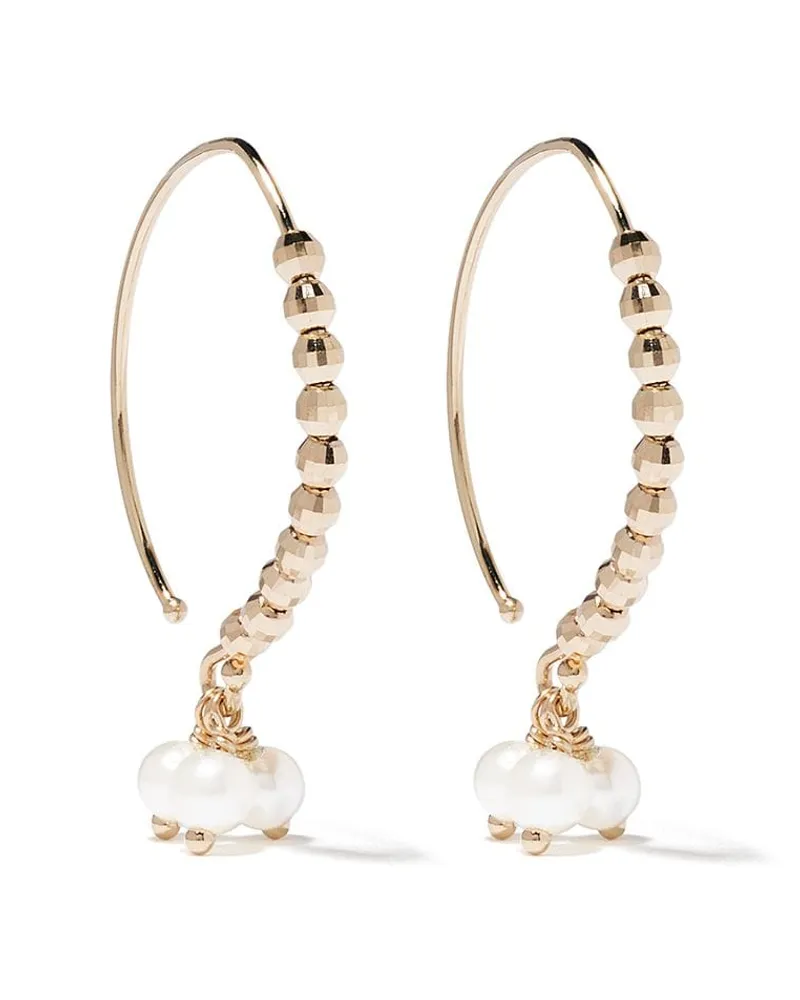 MIZUKI 14kt Gelbgoldohrringe mit Perlen Gold