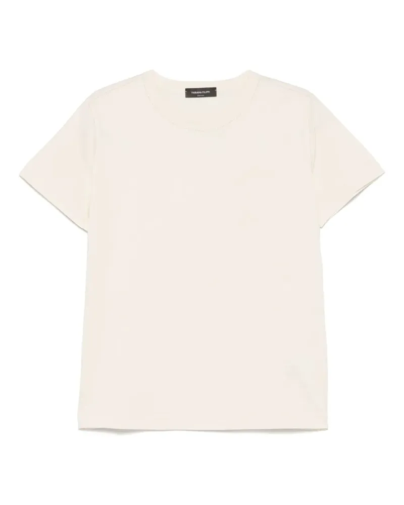 Fabiana Filippi T-Shirt mit Filo-Diamanten - Nude Nude