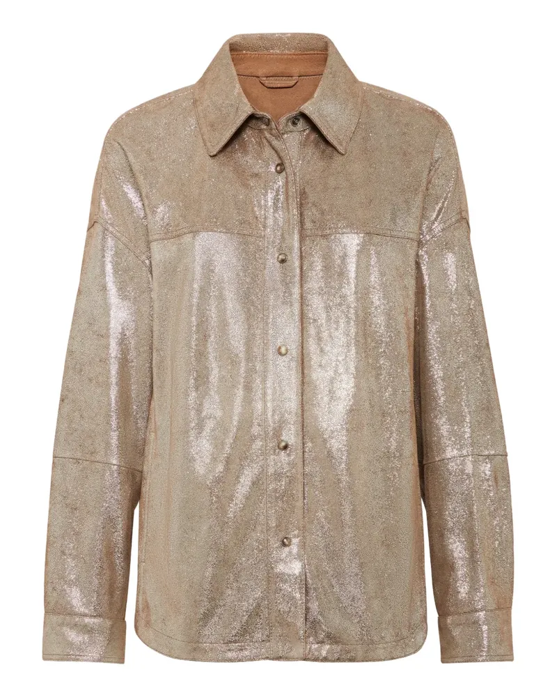 Brunello Cucinelli Hemdjacke aus Lamé - Gold Gold