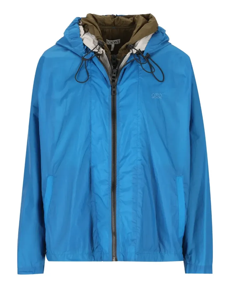Loewe hooded layered-effect jacket - Blau Blau