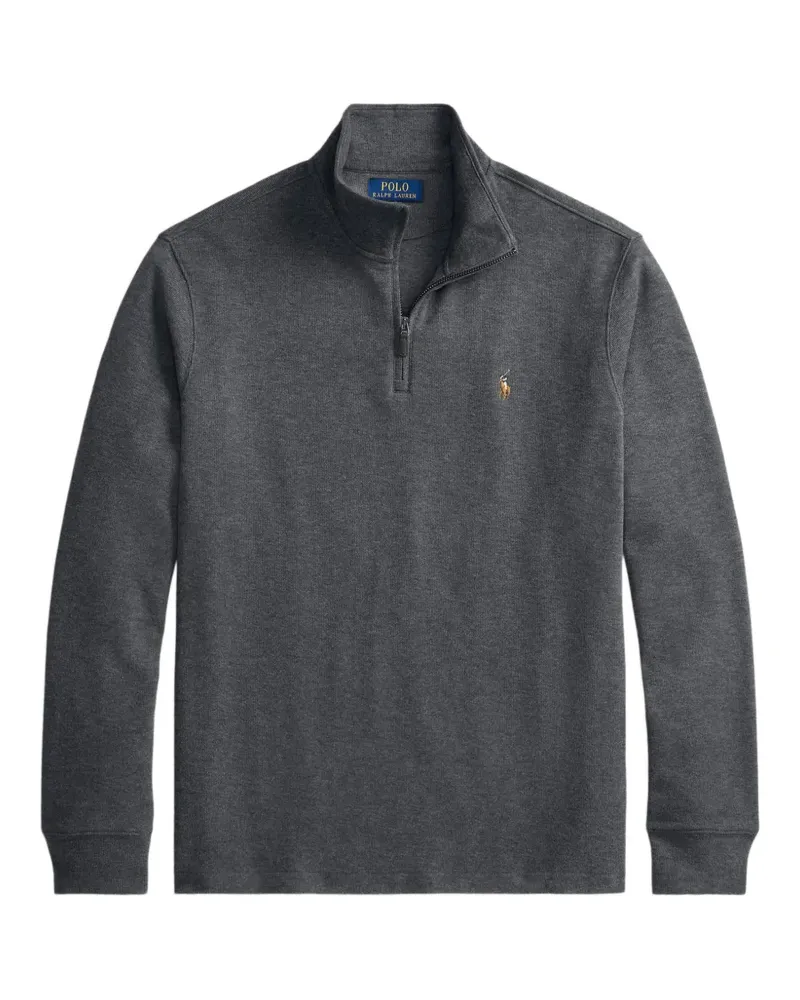 Ralph Lauren Estate-Rib Pullover mit Viertelreißverschluss - Grau Grau