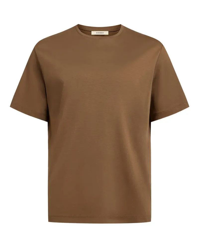 12 STOREEZ Klassisches T-Shirt - Braun Braun