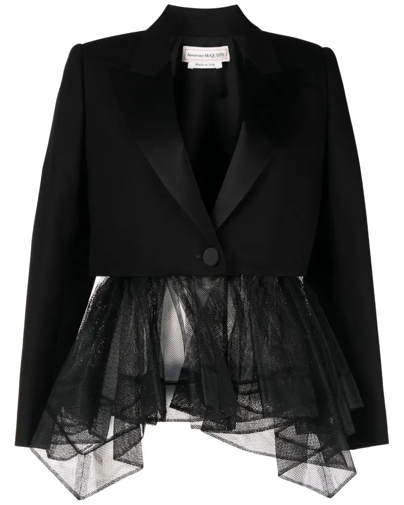 Alexander McQueen Einreihiger Blazer - Schwarz Schwarz