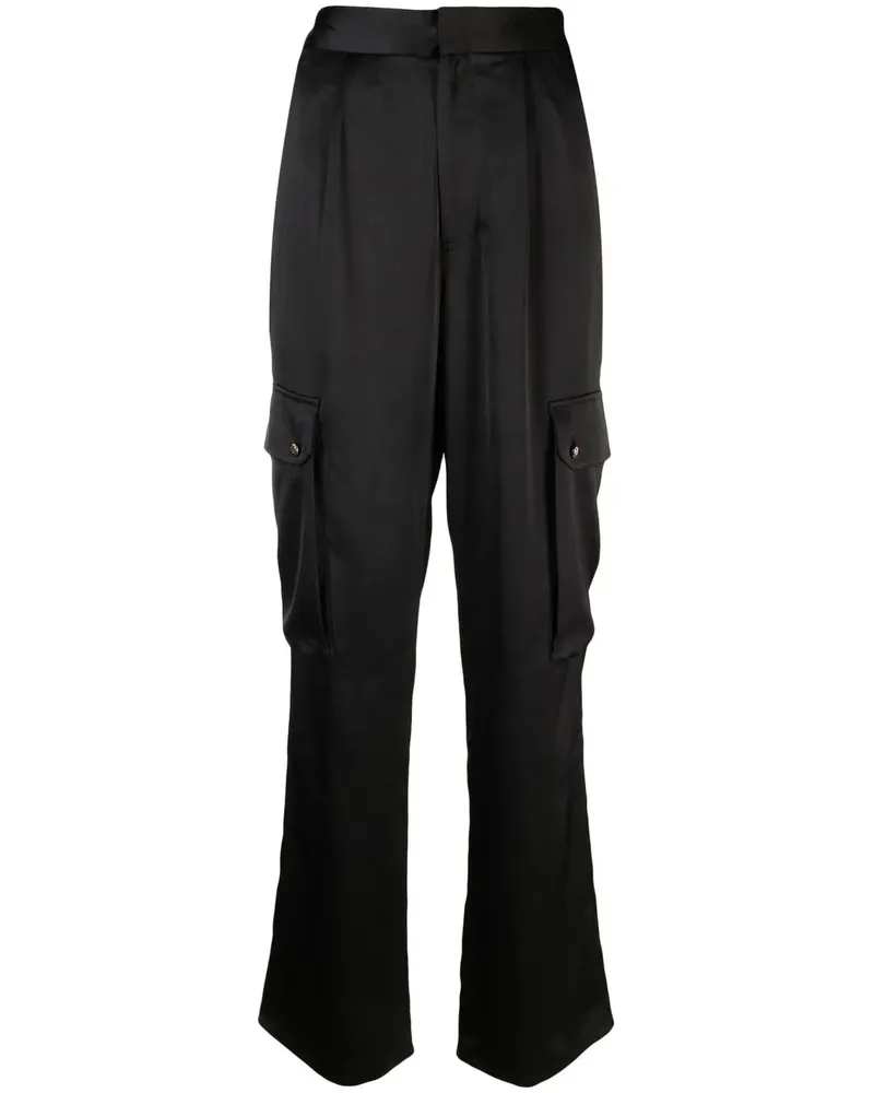 Maje Cargohose aus Satin - Schwarz Schwarz