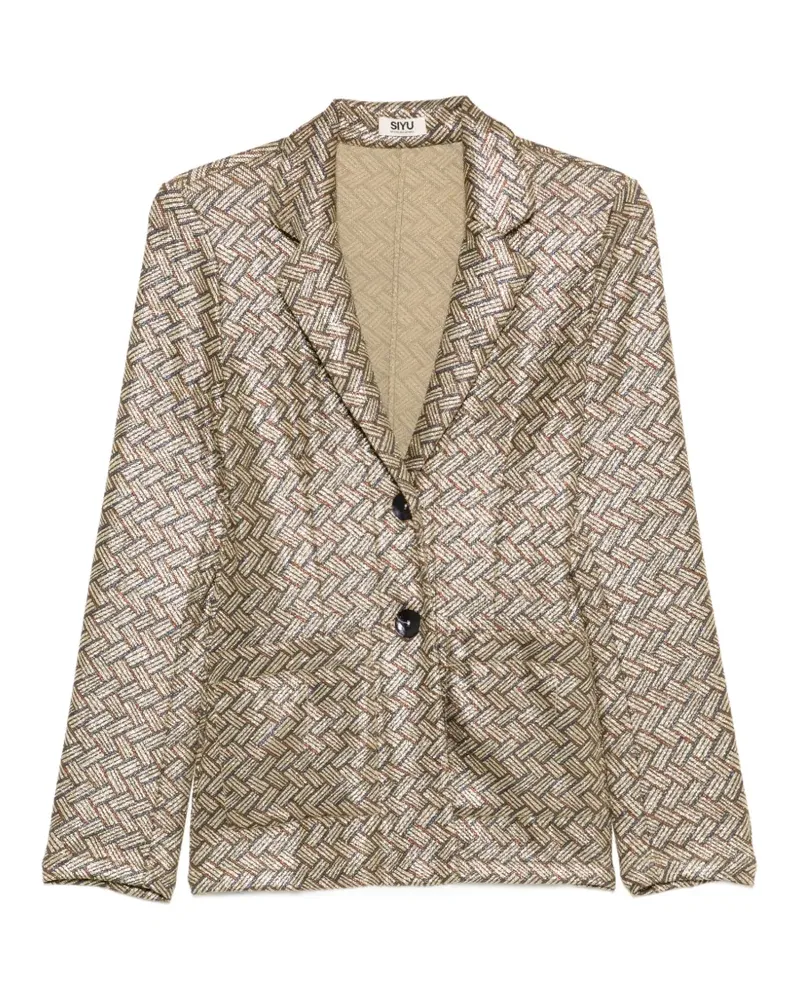 SIYU Tallis patterned button-fastening blazer - Silber Silber