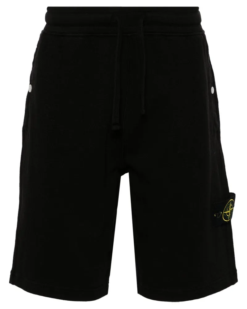 Stone Island Joggingshorts mit Kompass-Patch - Schwarz Schwarz