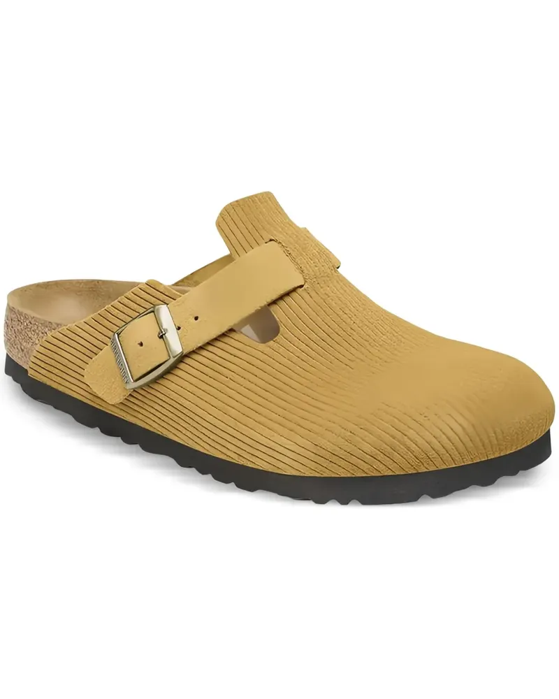 Birkenstock Boston "Corduroy Cork Brown" Mules - Braun Braun