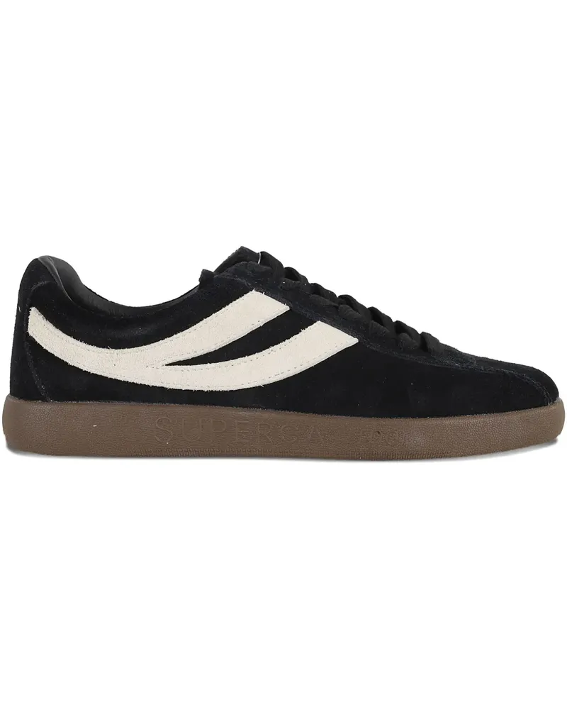 Superga Gestreifte Sneakers - Schwarz Schwarz