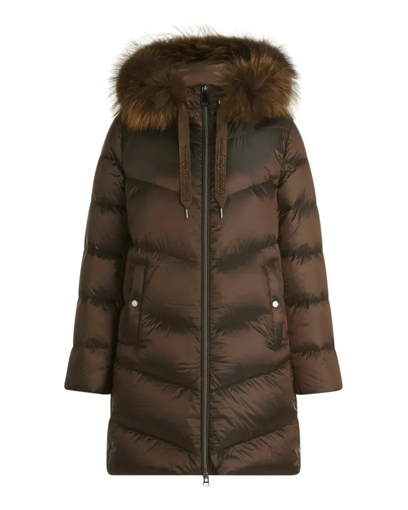 Betty Barclay faux-fur trim hooded coat - Braun Braun
