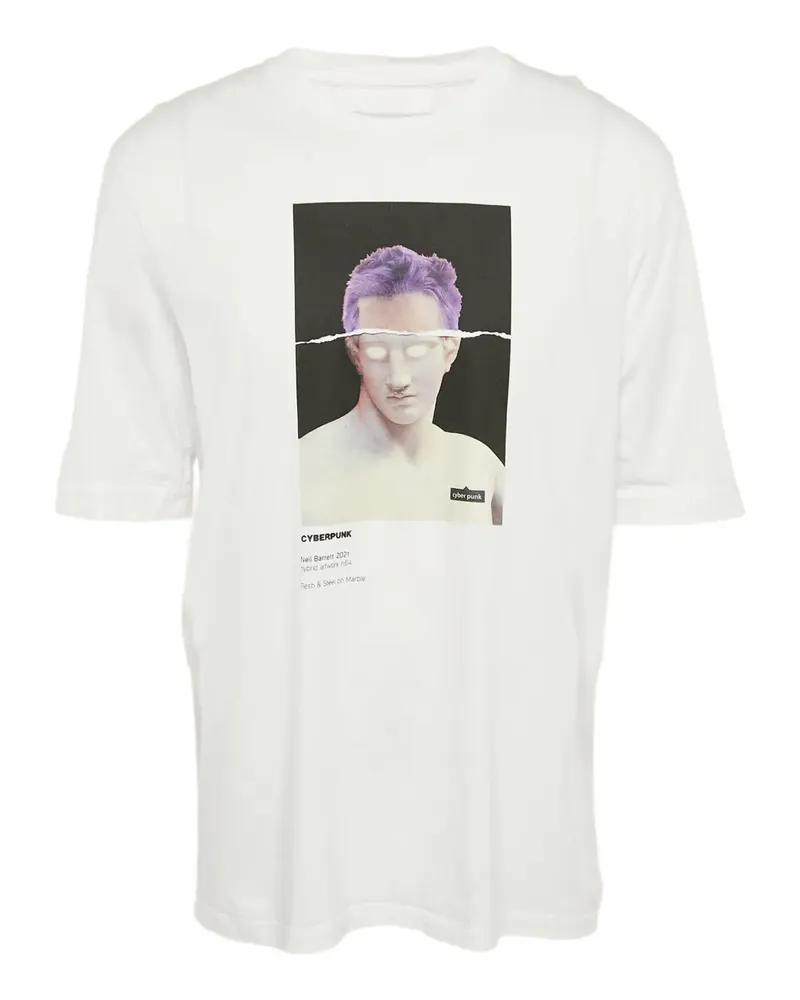 Neil Barrett 2021 T-Shirt mit Cyberpunk-Print - Weiß Weiß