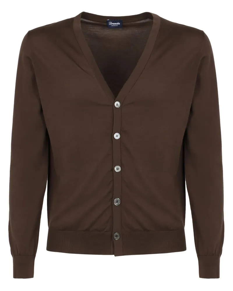 Drumohr Cardigan aus Baumwolle Braun