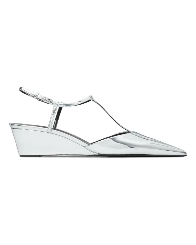 Tory Burch Gigi Wedge mit T-Riemen - Silber Silber