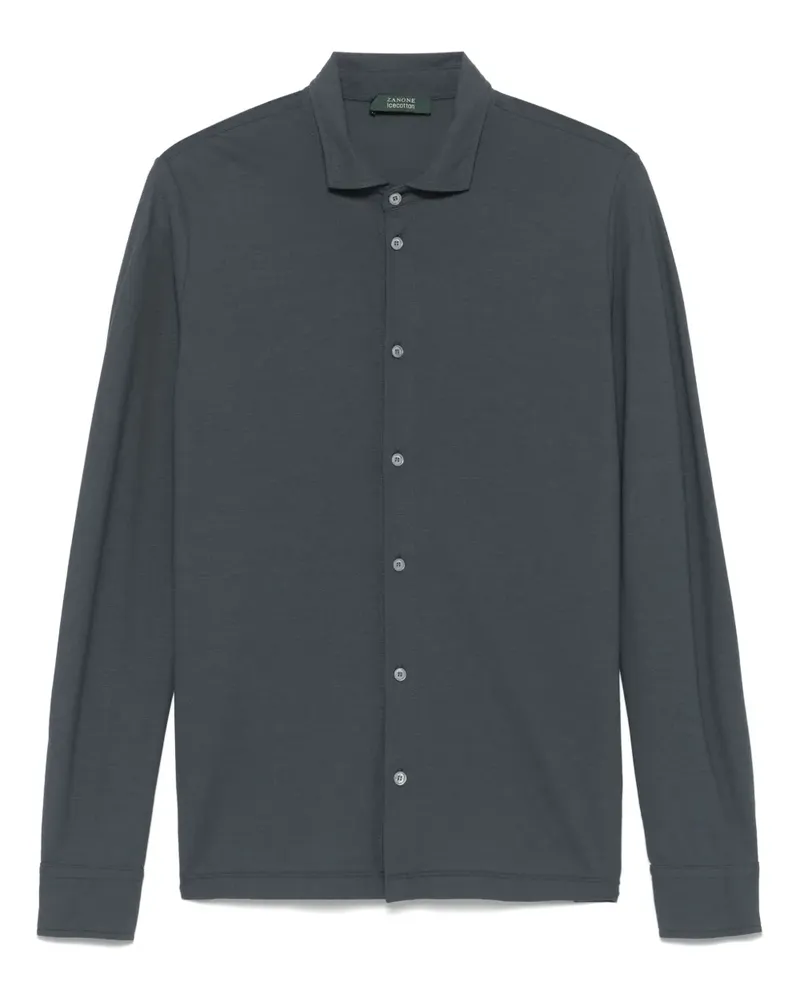 Zanone Klassisches Jerseyhemd - Grau Grau