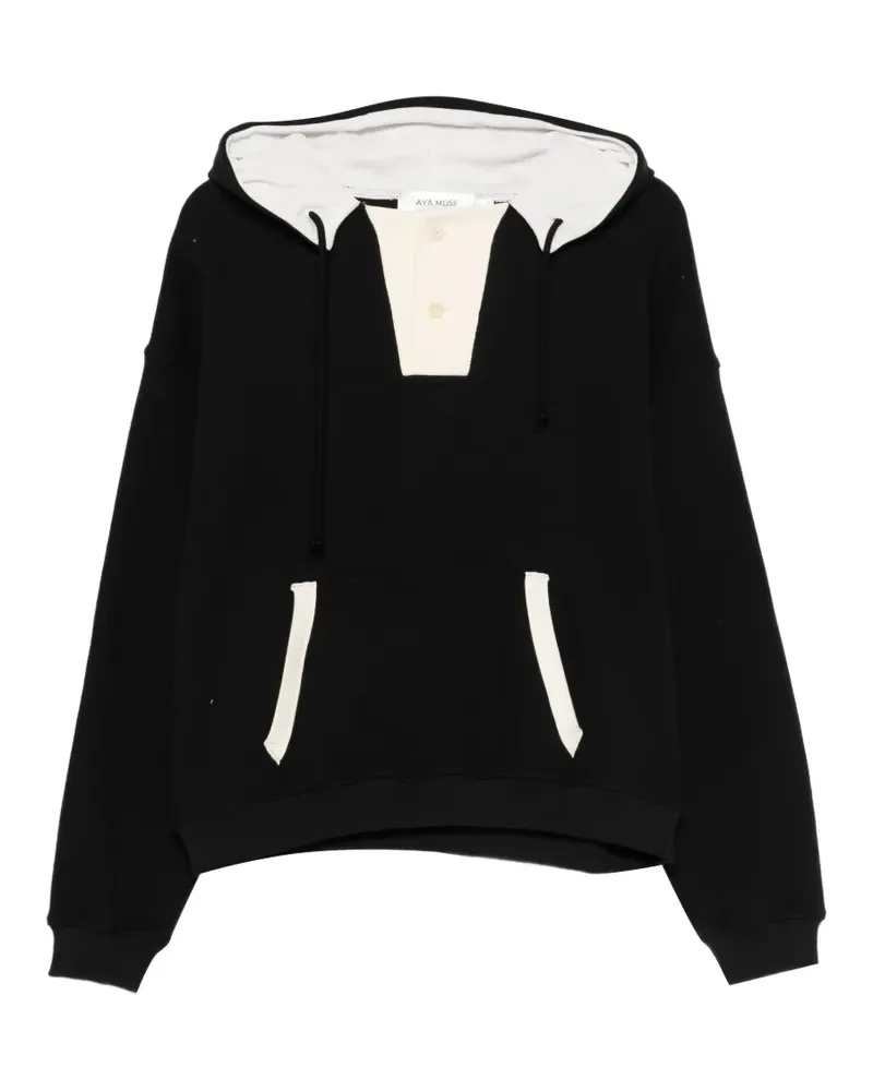 Aya Muse button-fastening hoodie - Schwarz Schwarz