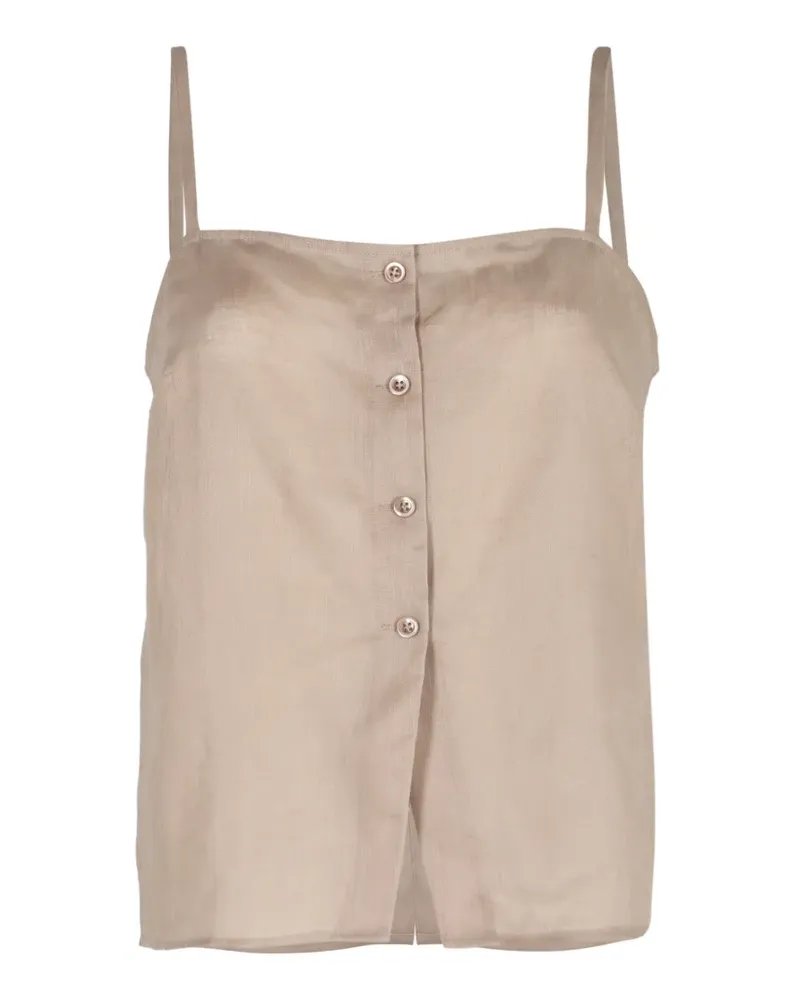 Frame Denim button-up linen top - Nude Nude