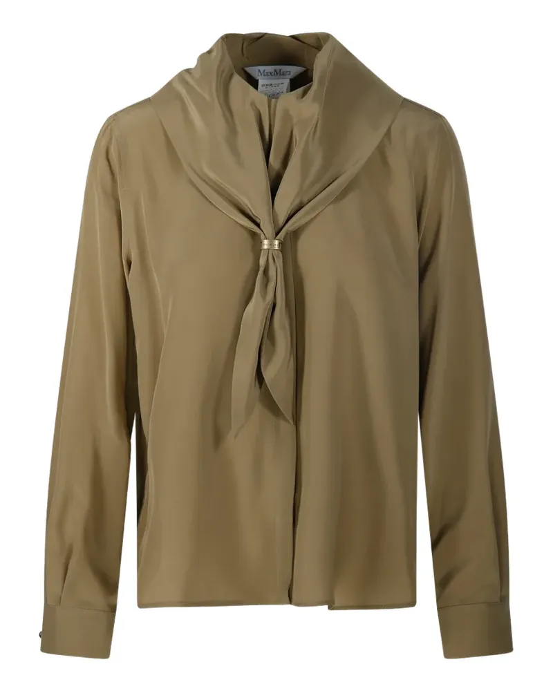Max Mara Bluse mit Schleifenkragen - Nude Nude