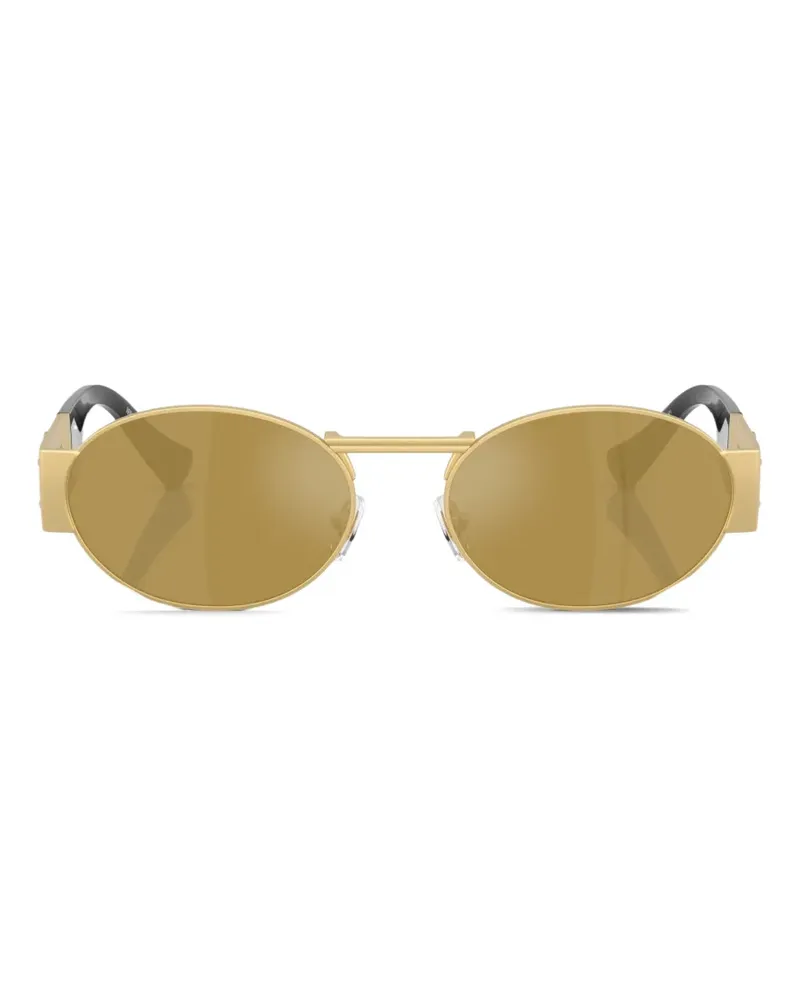 Versace Sonnenbrille mit ovalem Gestell - Gold Gold
