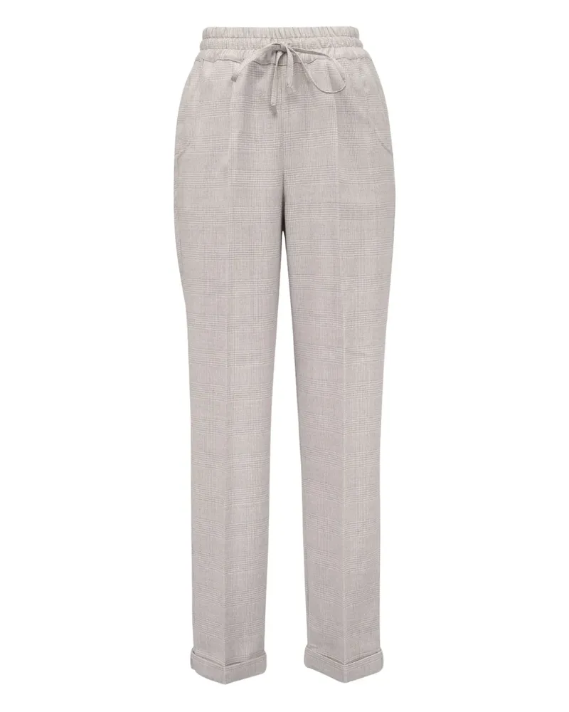 Kiton Karierte Hose mit Kordelzug - Nude Nude