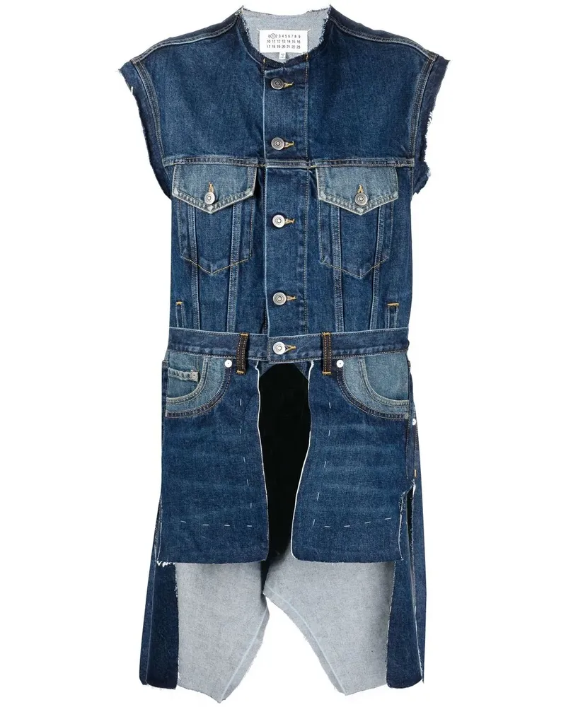 Maison Margiela Asymmetrische Jeansweste - Blau Blau