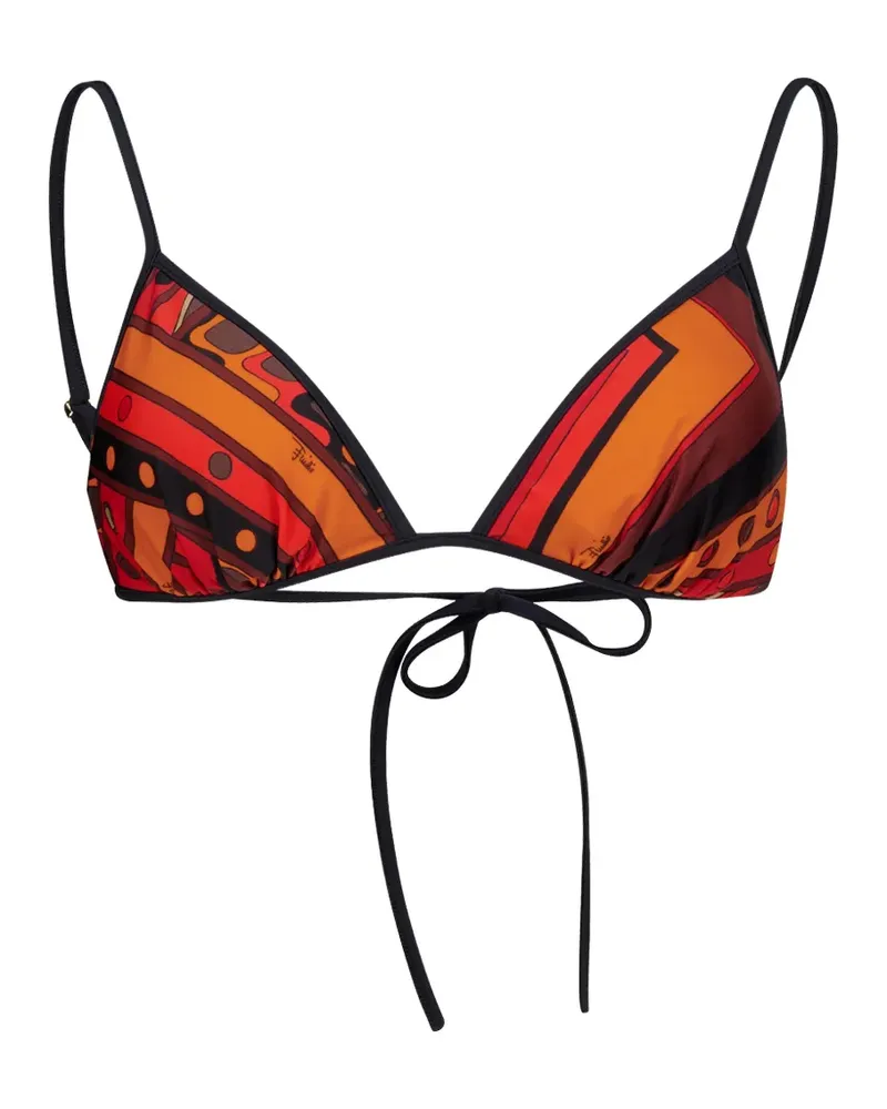 Emilio Pucci Vivara-print reversible bikini top - Orange Orange